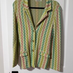Aldo Martins Chevron Knit Blazer Jacket Bamboo Blend – Great Condition